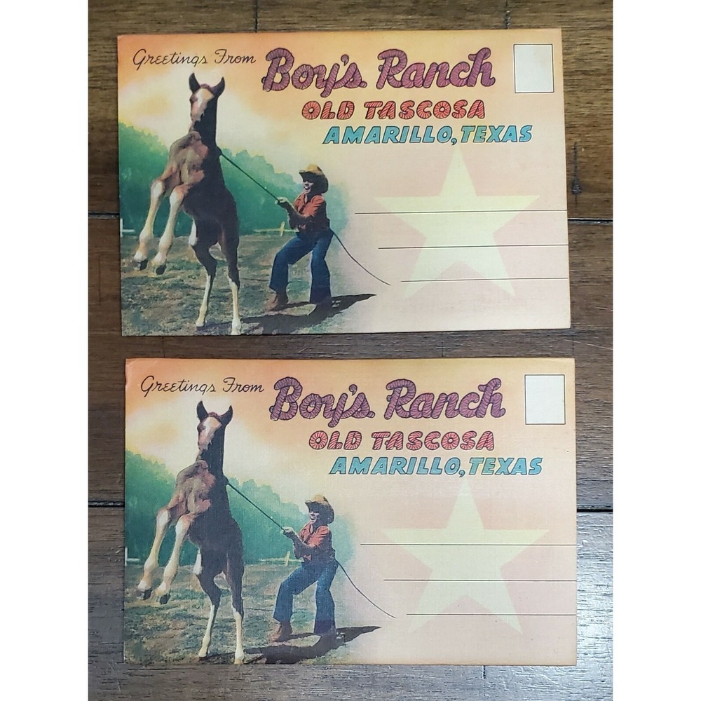 2‎ Vintage Boy's Ranch Old Tascosa Amarillo Texas Postcard Picture Books